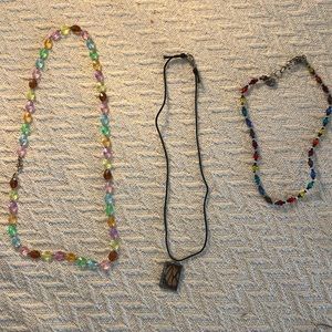 Colorful real butterfly wing necklace 3pc bundle